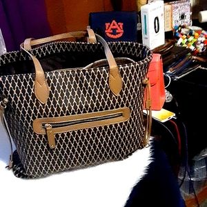 Geometric print electronics bag